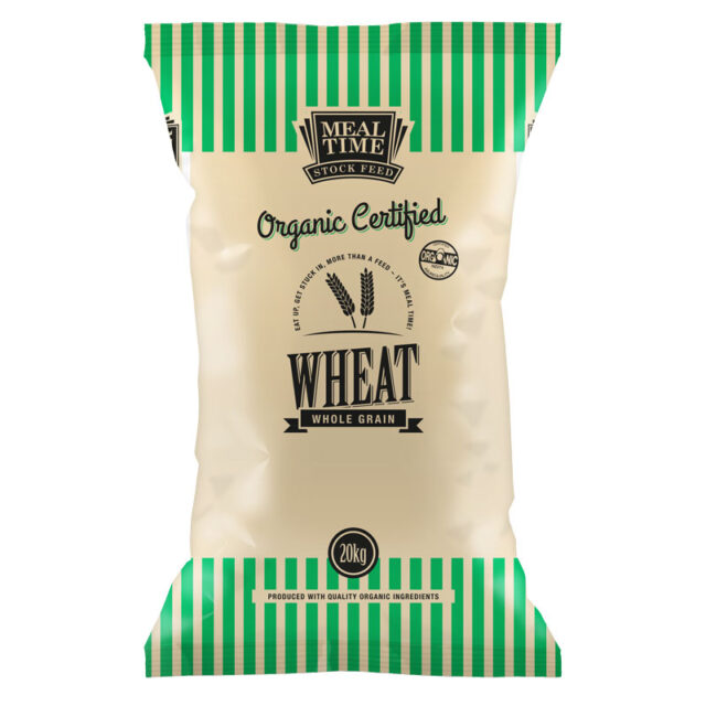 meal time organic wheat 20kg sharpes feed barn wellington